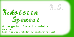 nikoletta szemesi business card